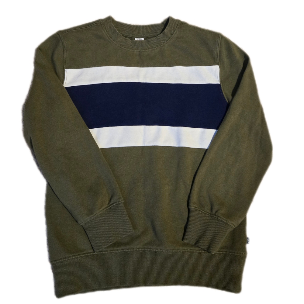 GAP Kids Olive and Navy Striped Sweater